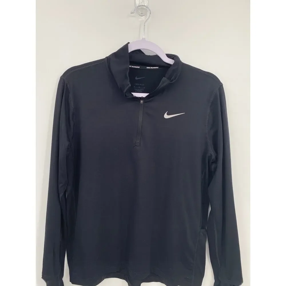 Nike Element Dri-Fit Half-Zip Women’s Running Top CU3220-010 Black Size M